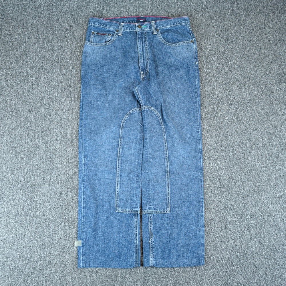 Tommy Jeans Size 33 Mens Vintage Motocross Biker Double Knee Baggy Jeans Y2K 90s — photo 2